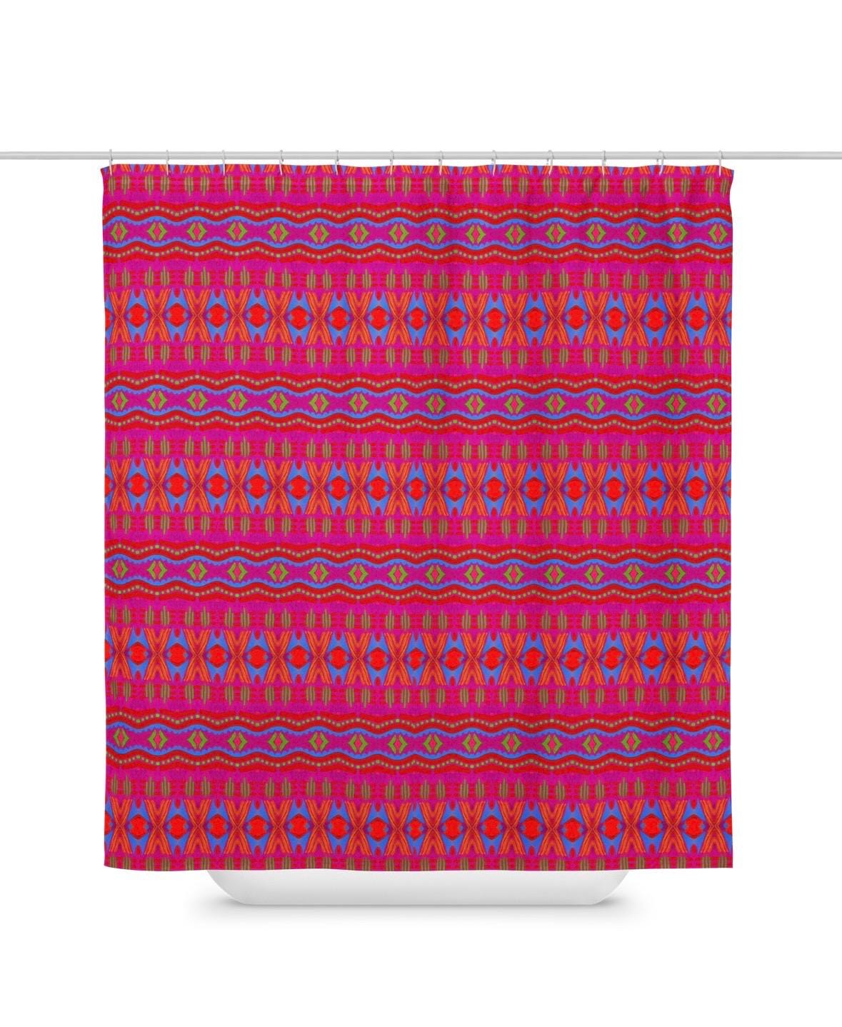 Boho Southwestern Shower Curtain: Indigenous Artist