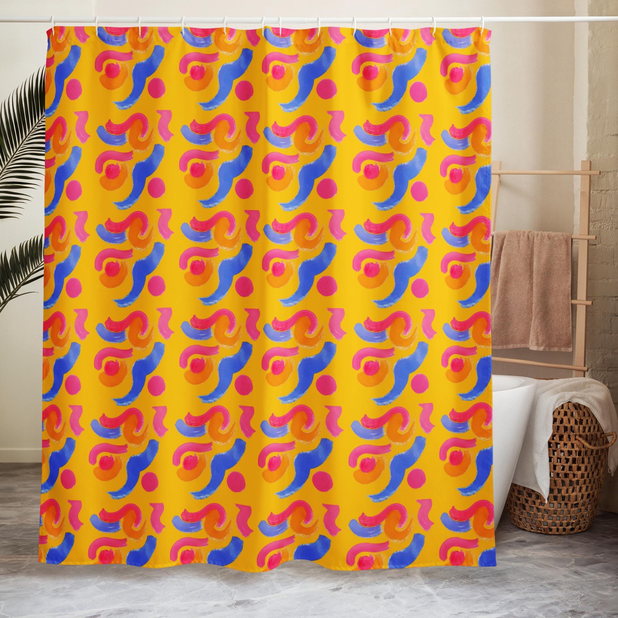 Brush Stroke Abstract Shower Curtain: Indigenous Artist