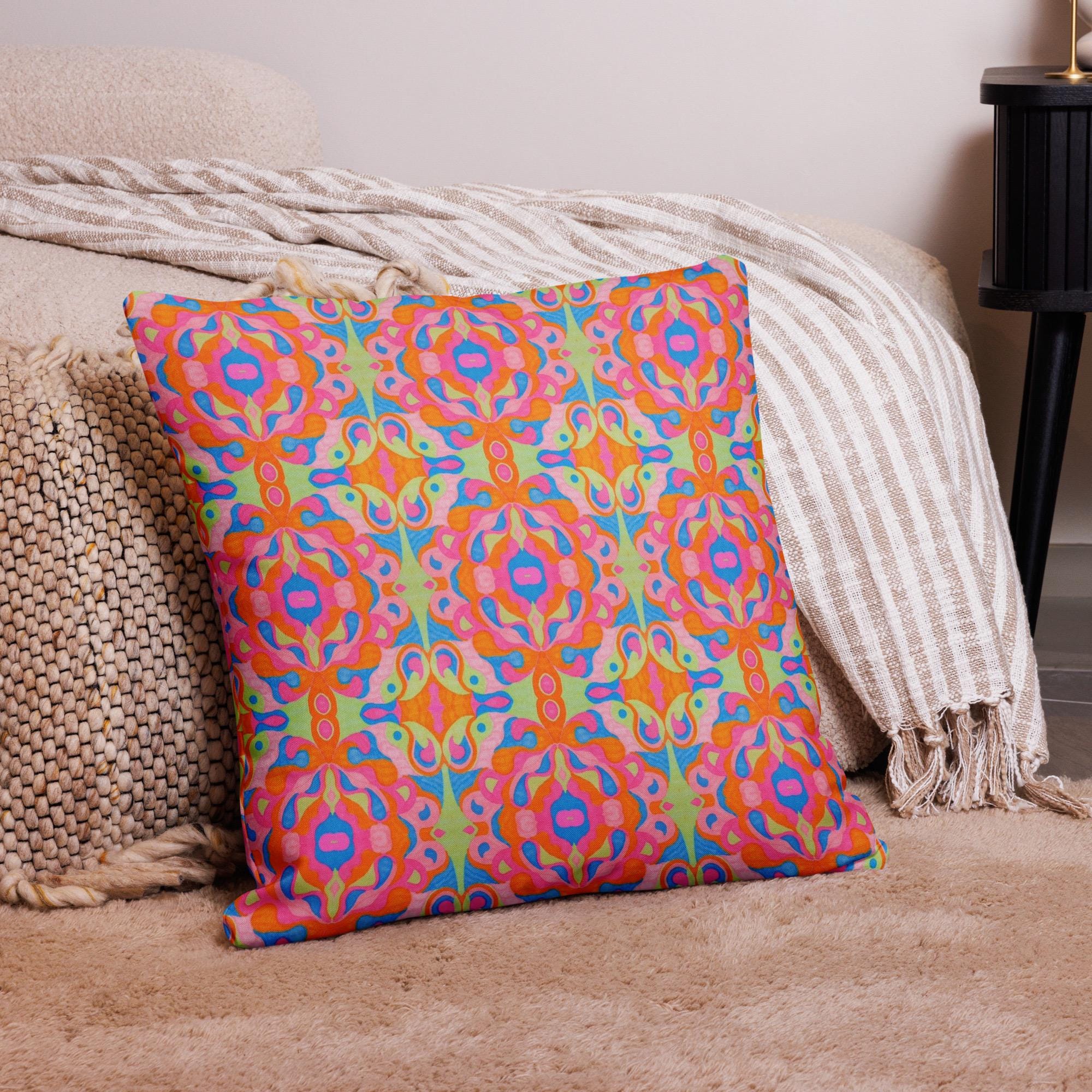 Biblical Angels Pillow Case: Christian Indigenous Art, Linen Feel