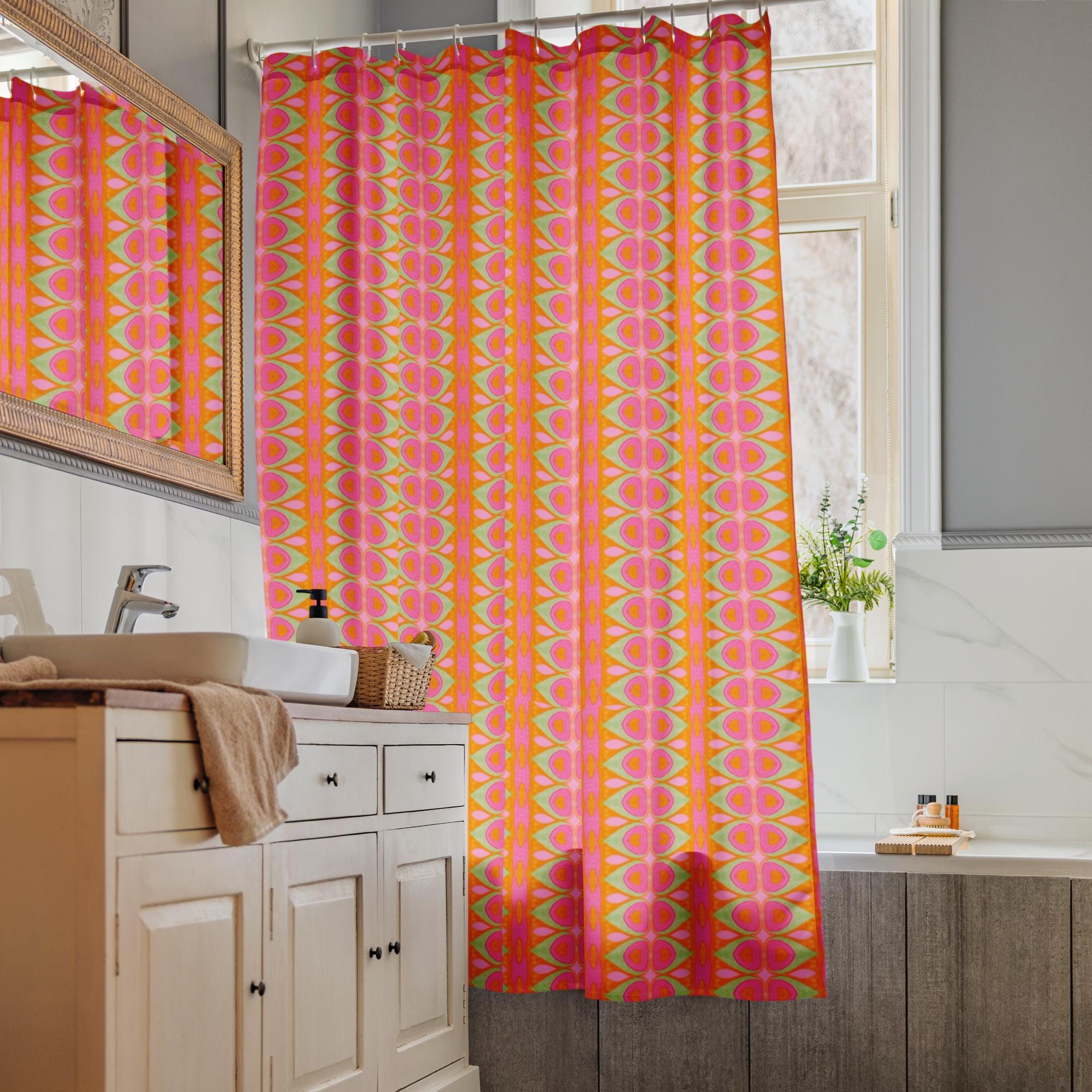 Boho Psychedelic Shower curtain: Indigenous Artist