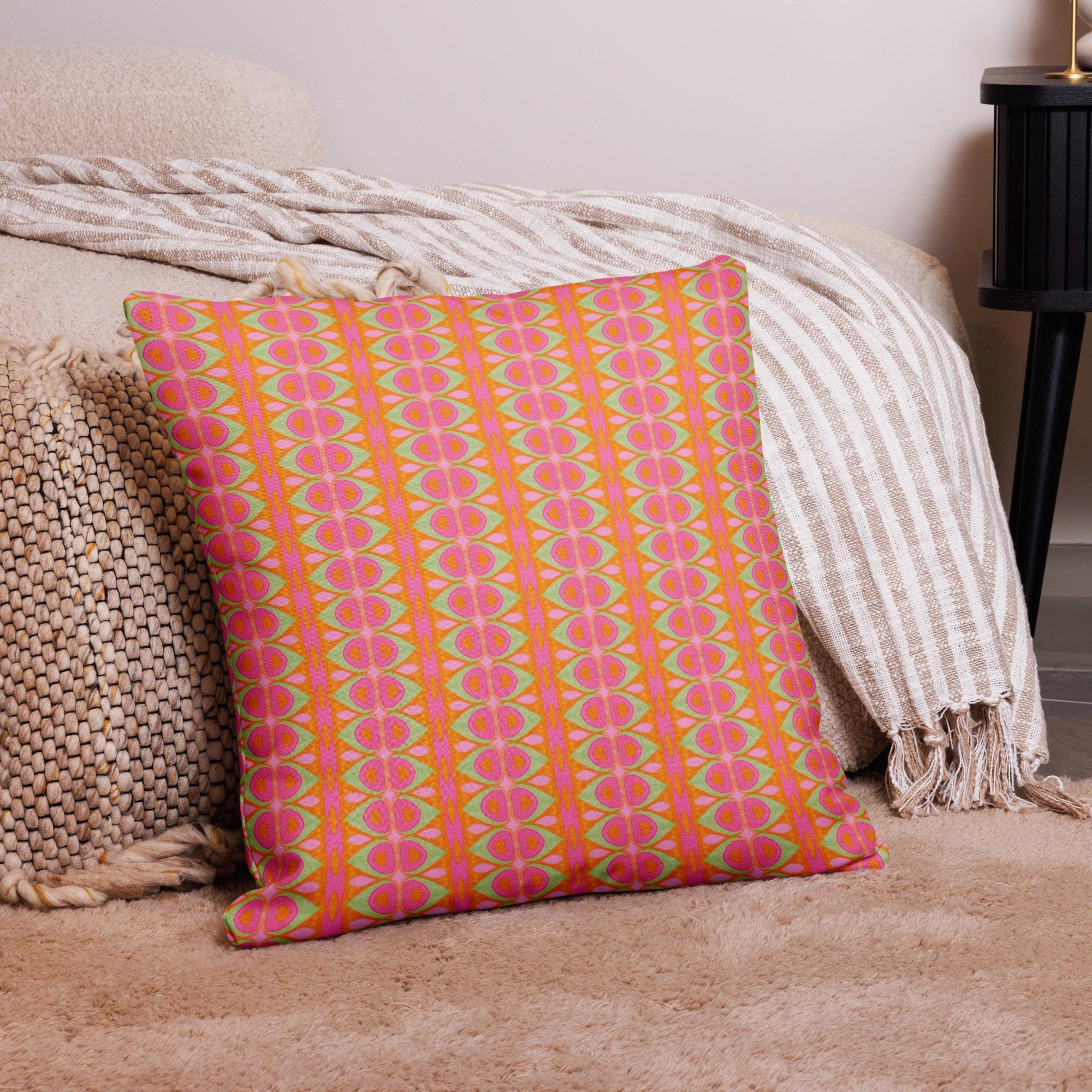 Boho Eyes Pillow Case: Linen Feel, Indigenous Artist