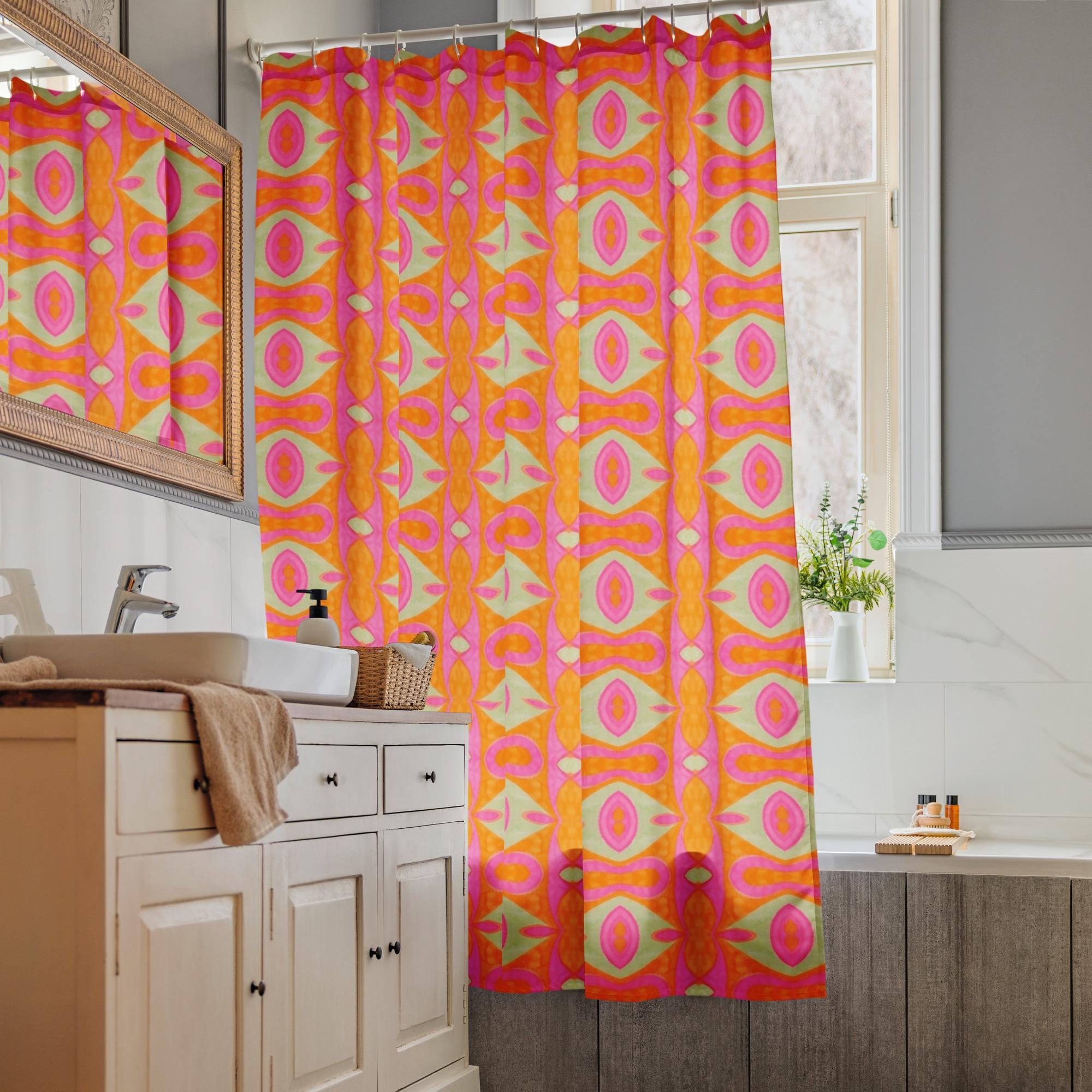 Retro Eyes Psychedelic Shower curtain