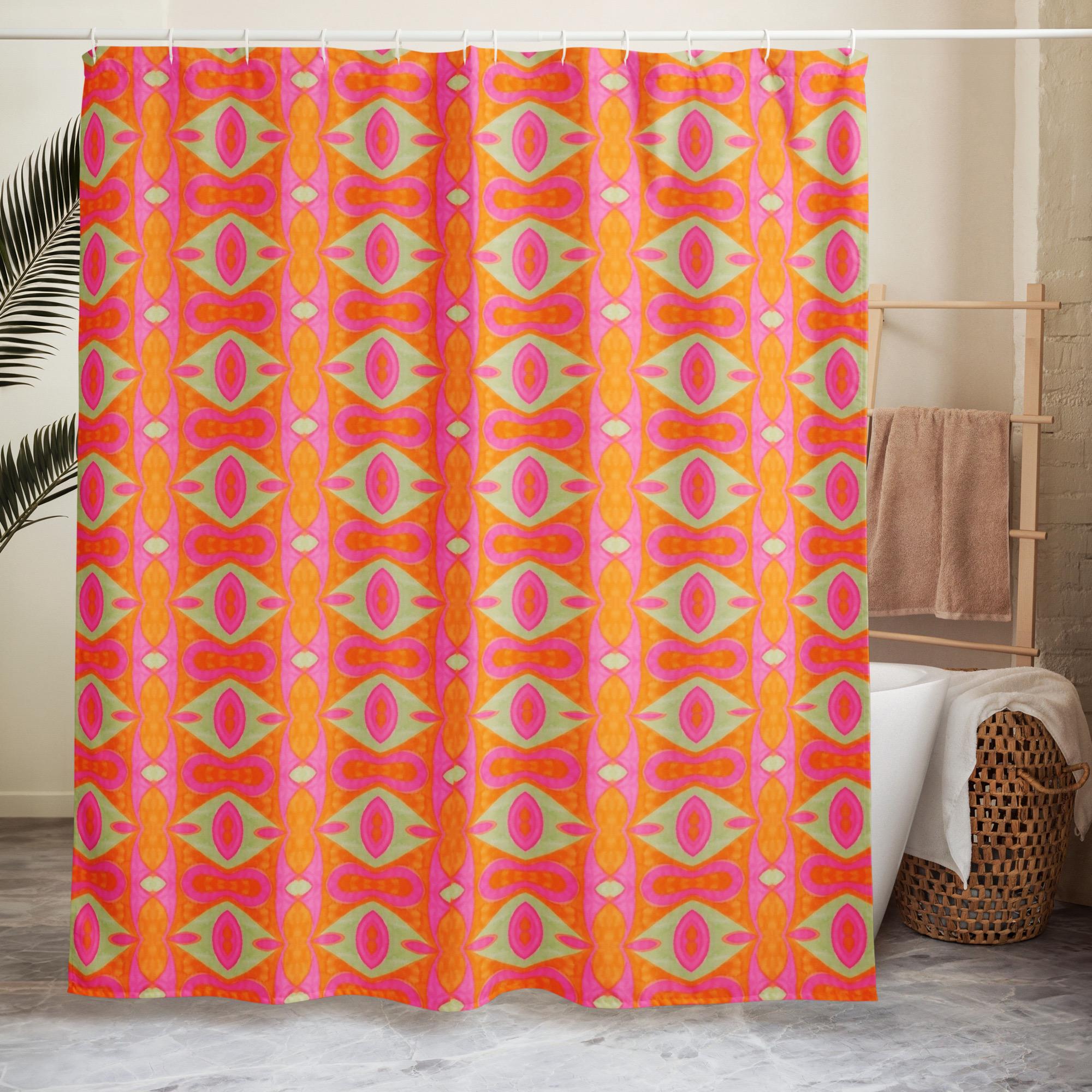 Retro Eyes Psychedelic Shower curtain, Indigenous Artist