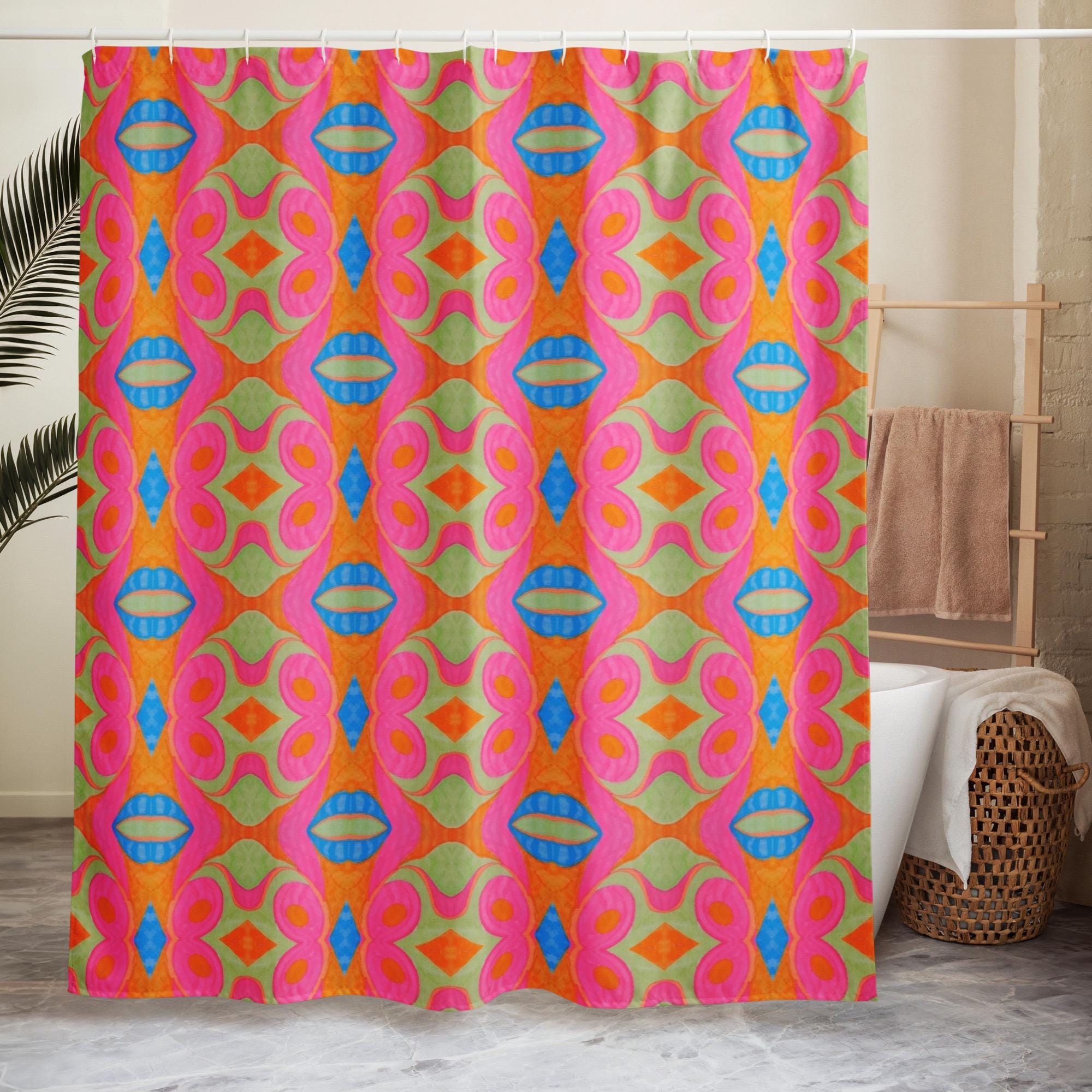 Super Freak Psychedelic Lips Shower curtain: Indigenous Artist