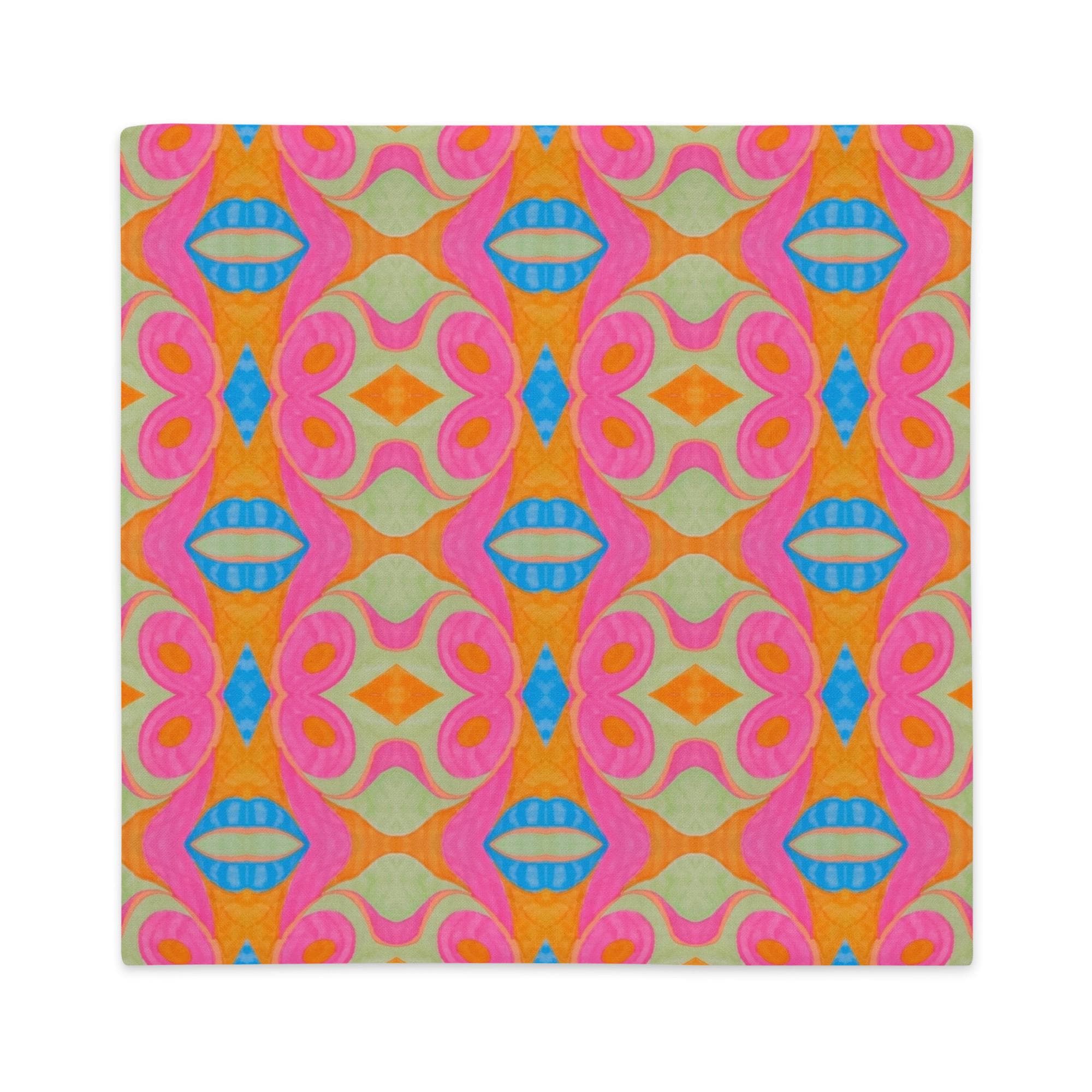 Super Freak Psychedelic Lips Pillow Case: Linen Feel, Indigenous Artist