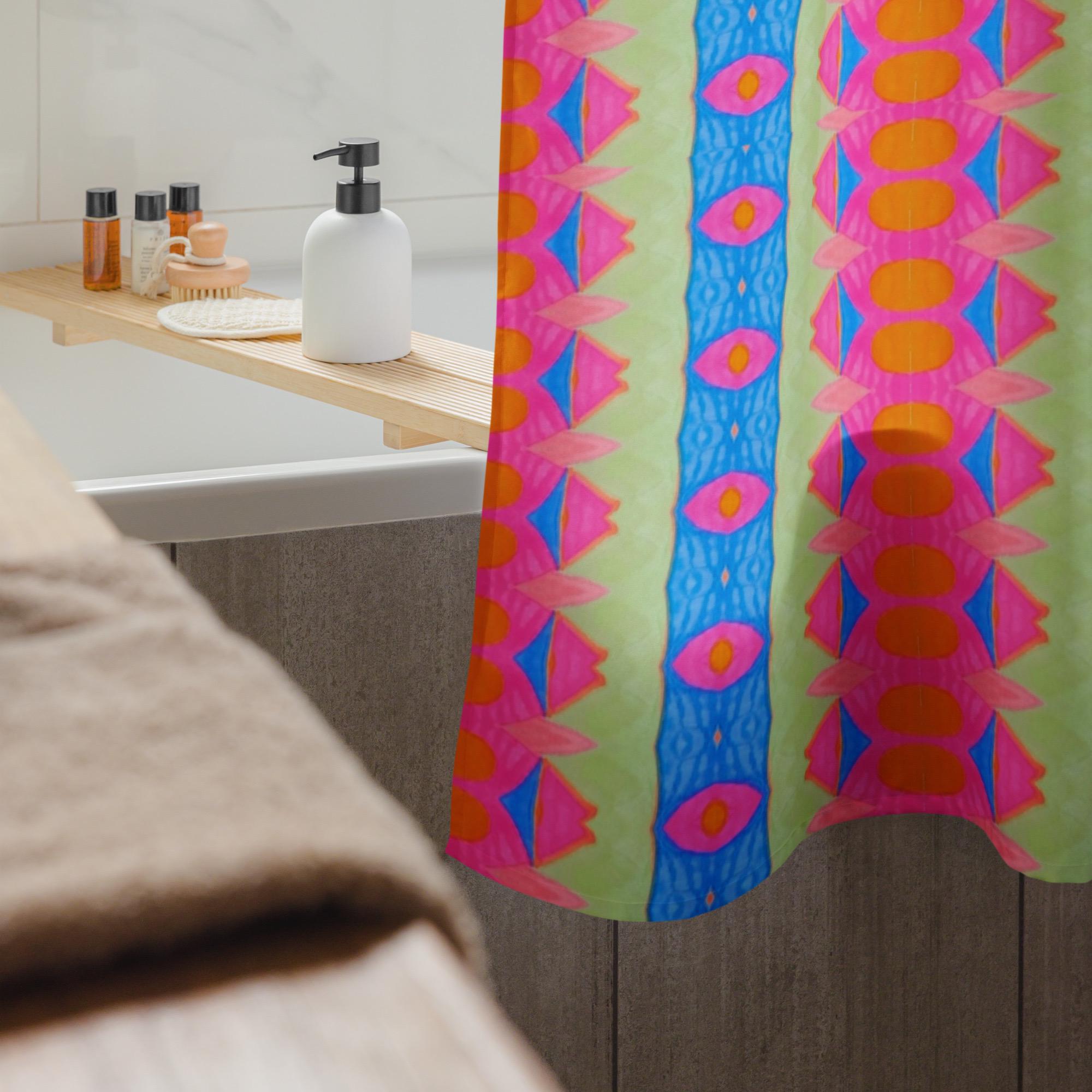 Marine Abstract Shower Curtain: Indigenous Artist