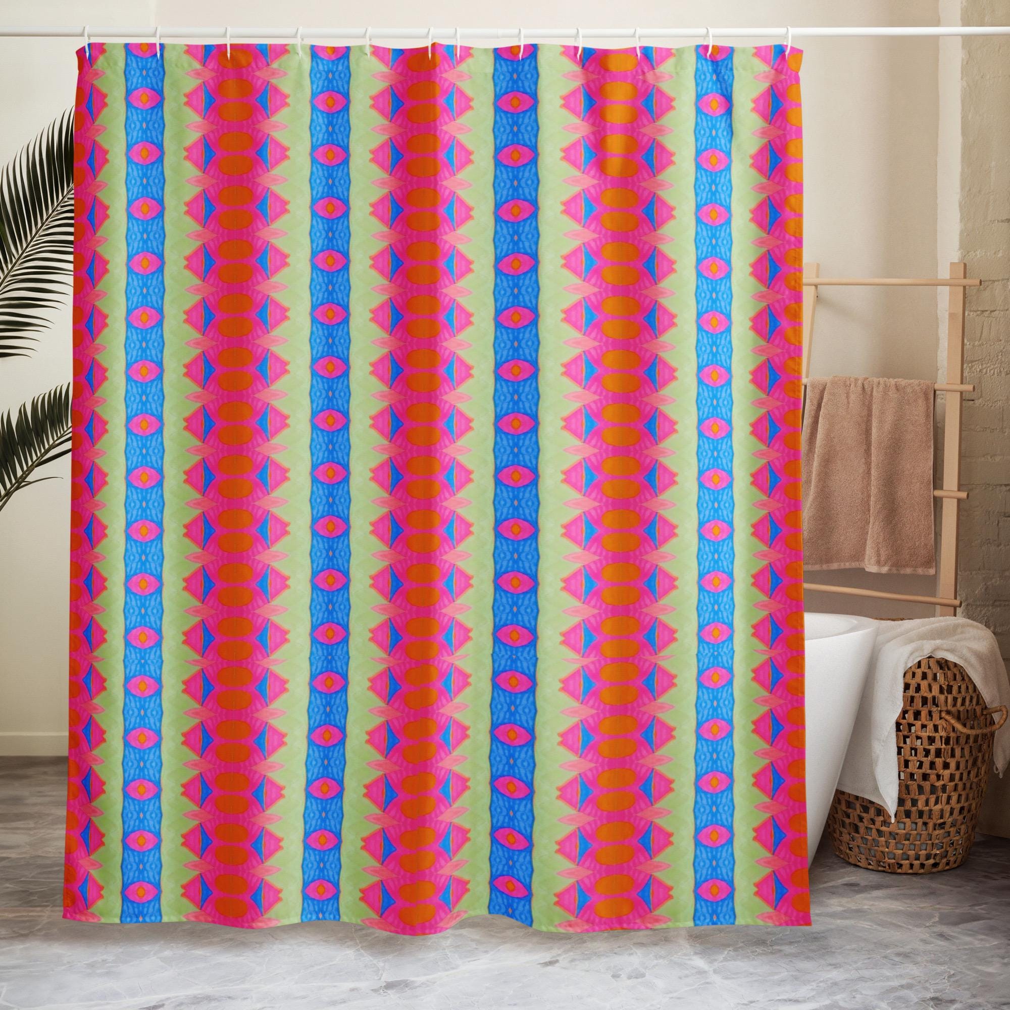 Marine Abstract Shower Curtain: Indigenous Artist