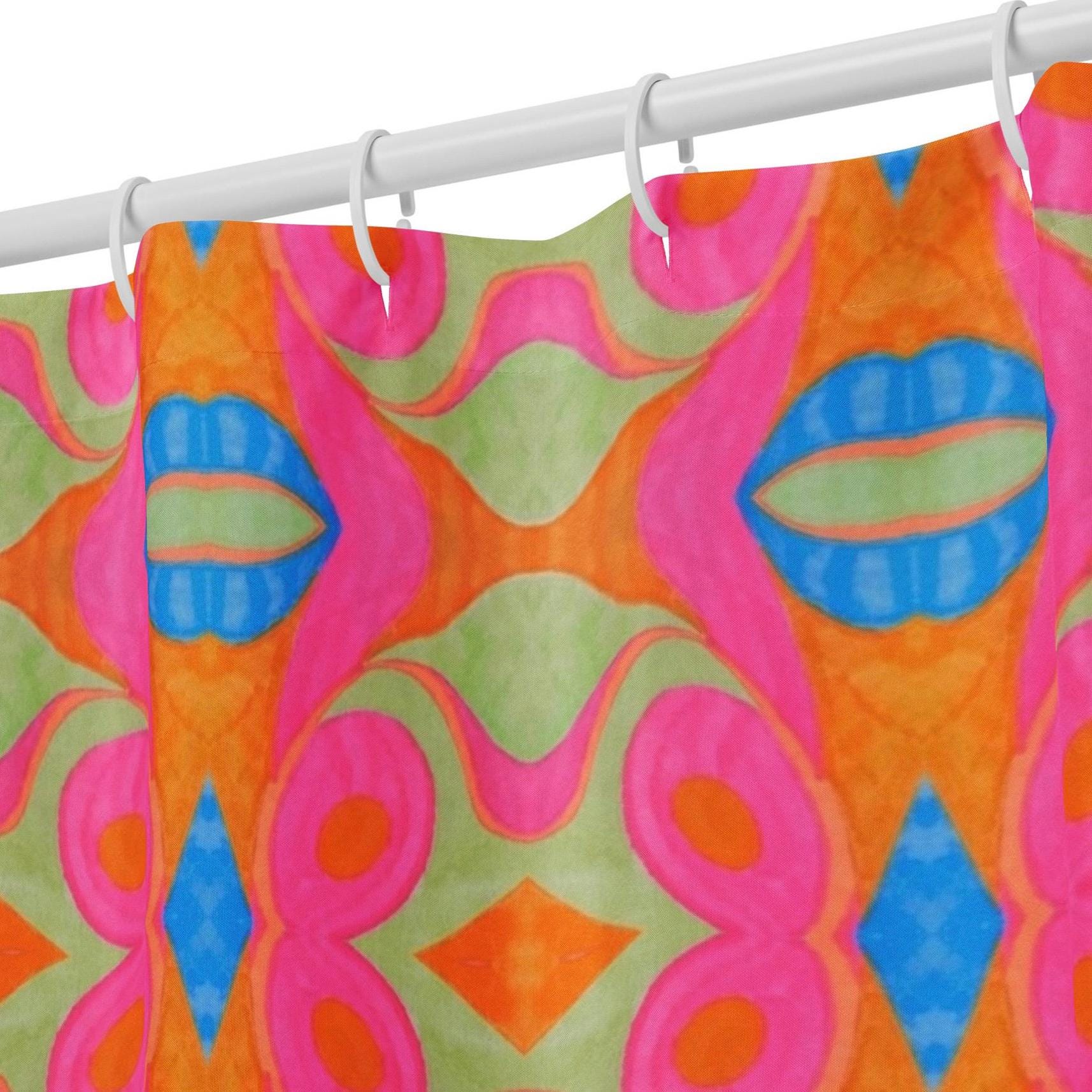 Super Freak Psychedelic Lips Shower curtain: Indigenous Artist