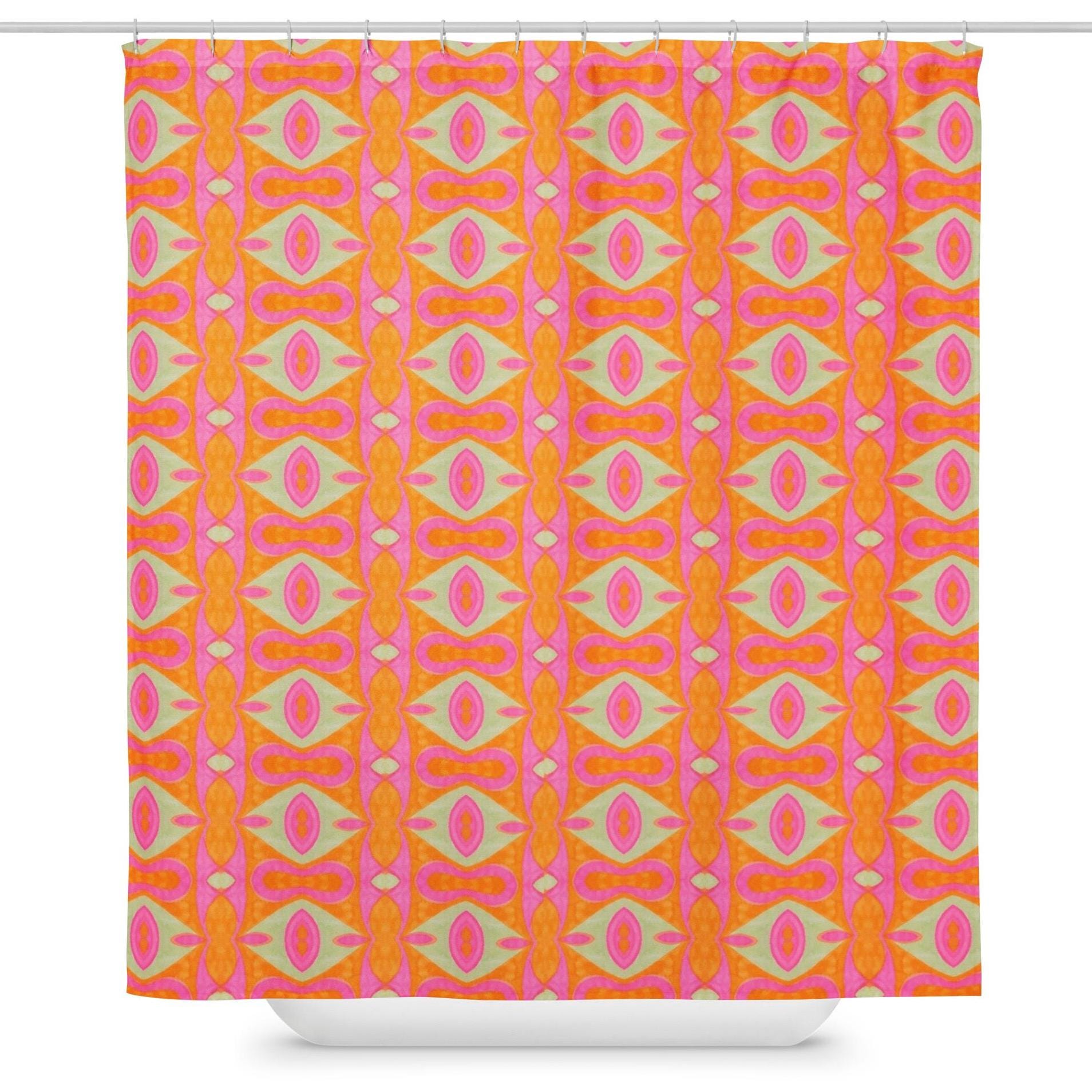 Retro Eyes Psychedelic Shower curtain, Indigenous Artist