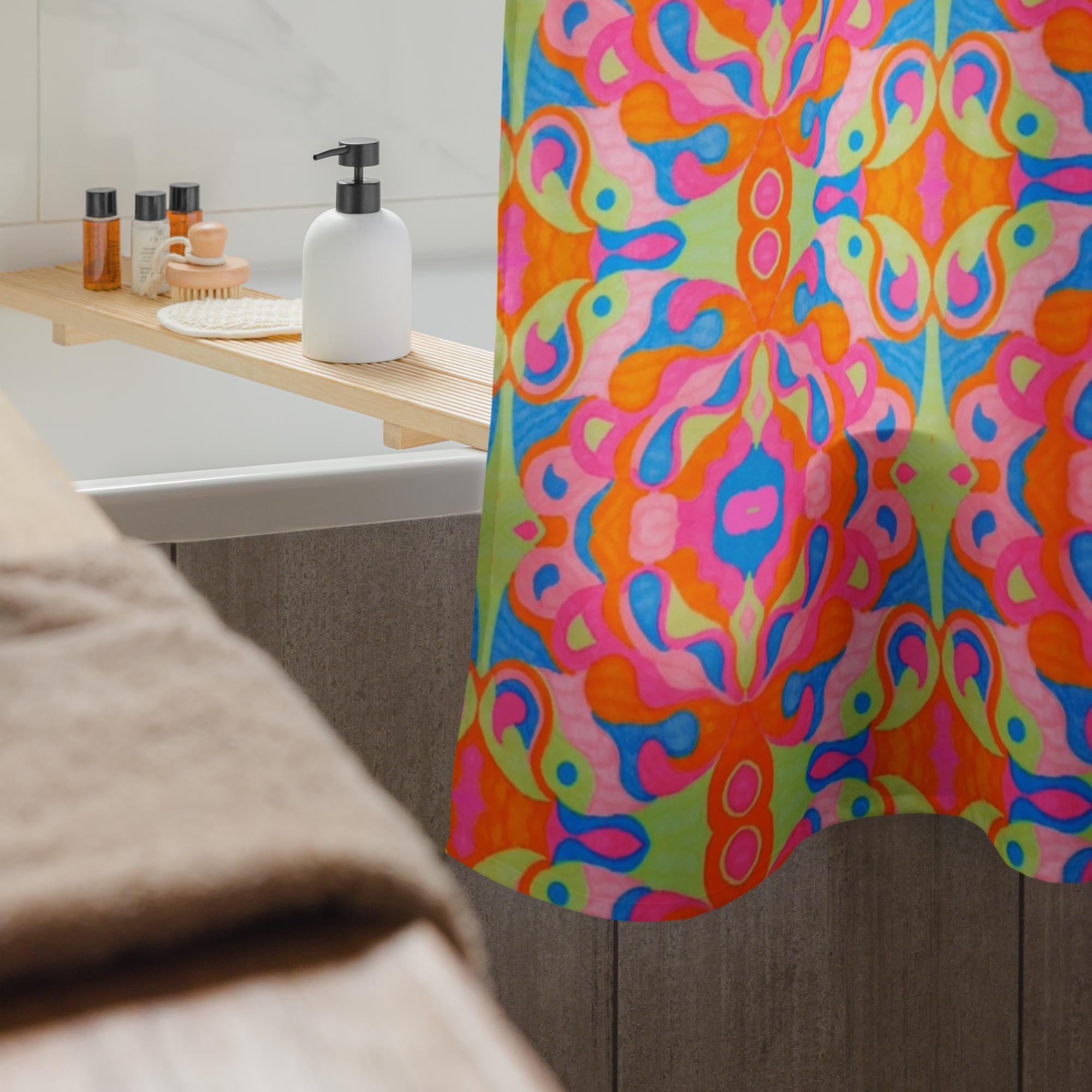 Biblical Angels Shower Curtain: Christian Indigenous Artist