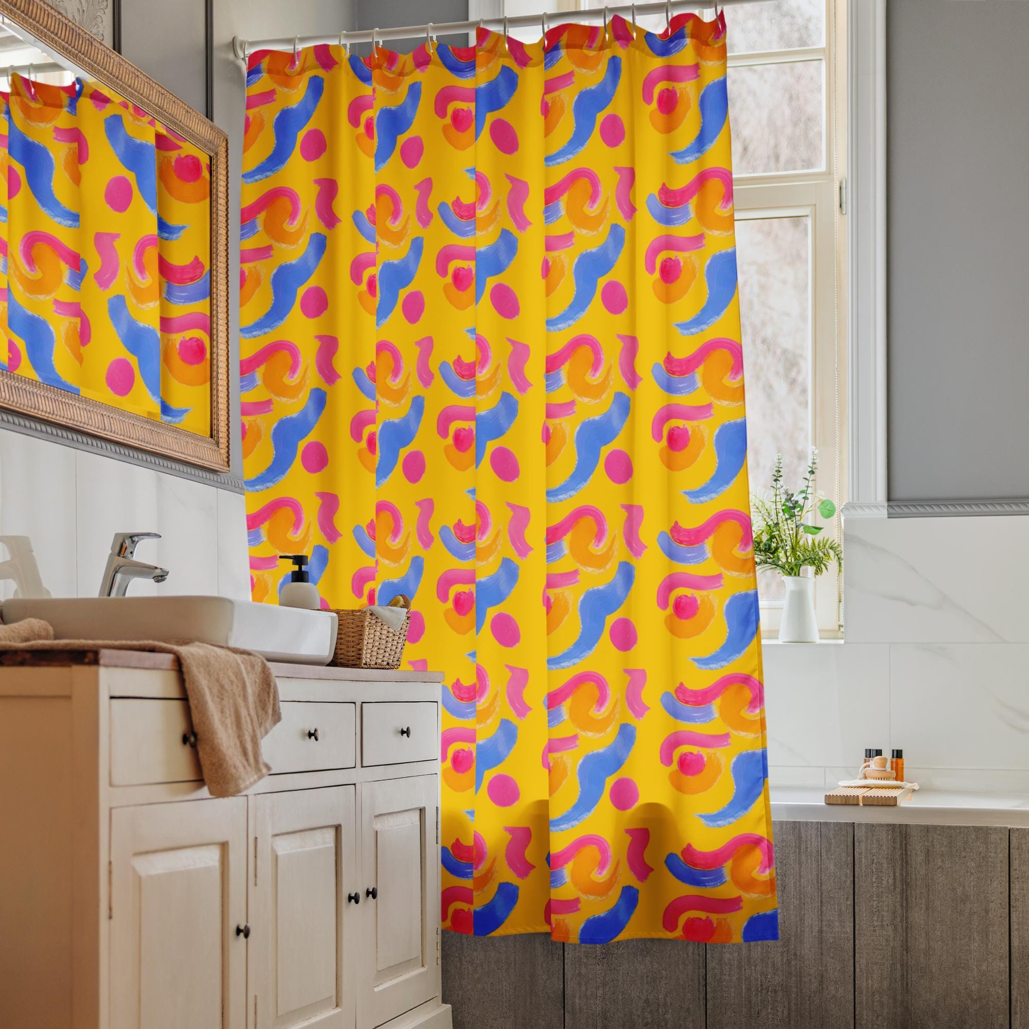 Sunny Stroke Shower curtain