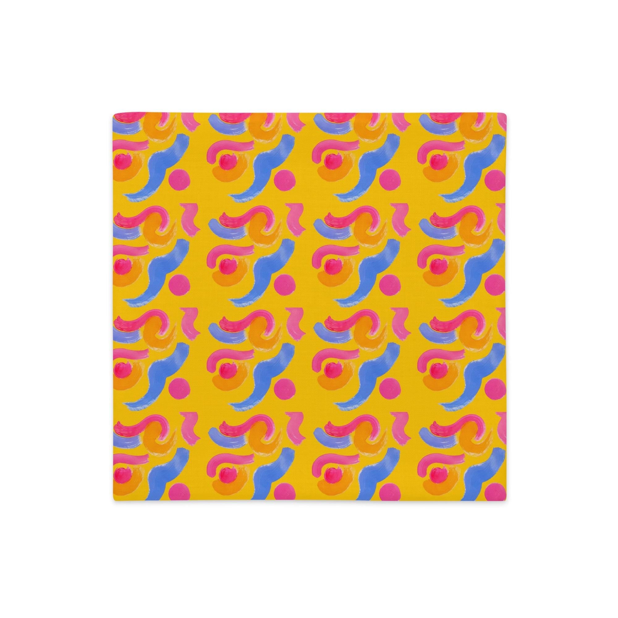 Brush Stroke Abstract Pillow Case: Linen Feel, Indigenous Artist