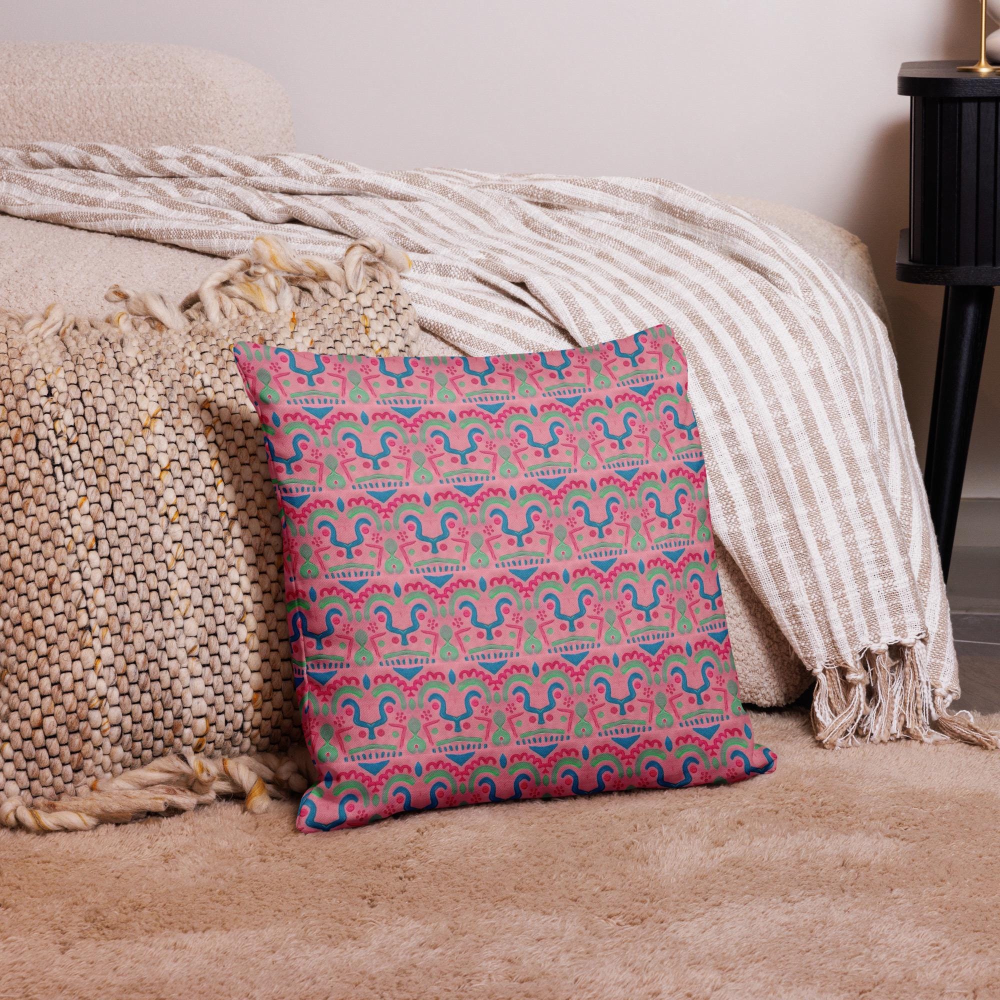 Strange Pattern Pillow Case: Linen Feel, Indigenous Artist