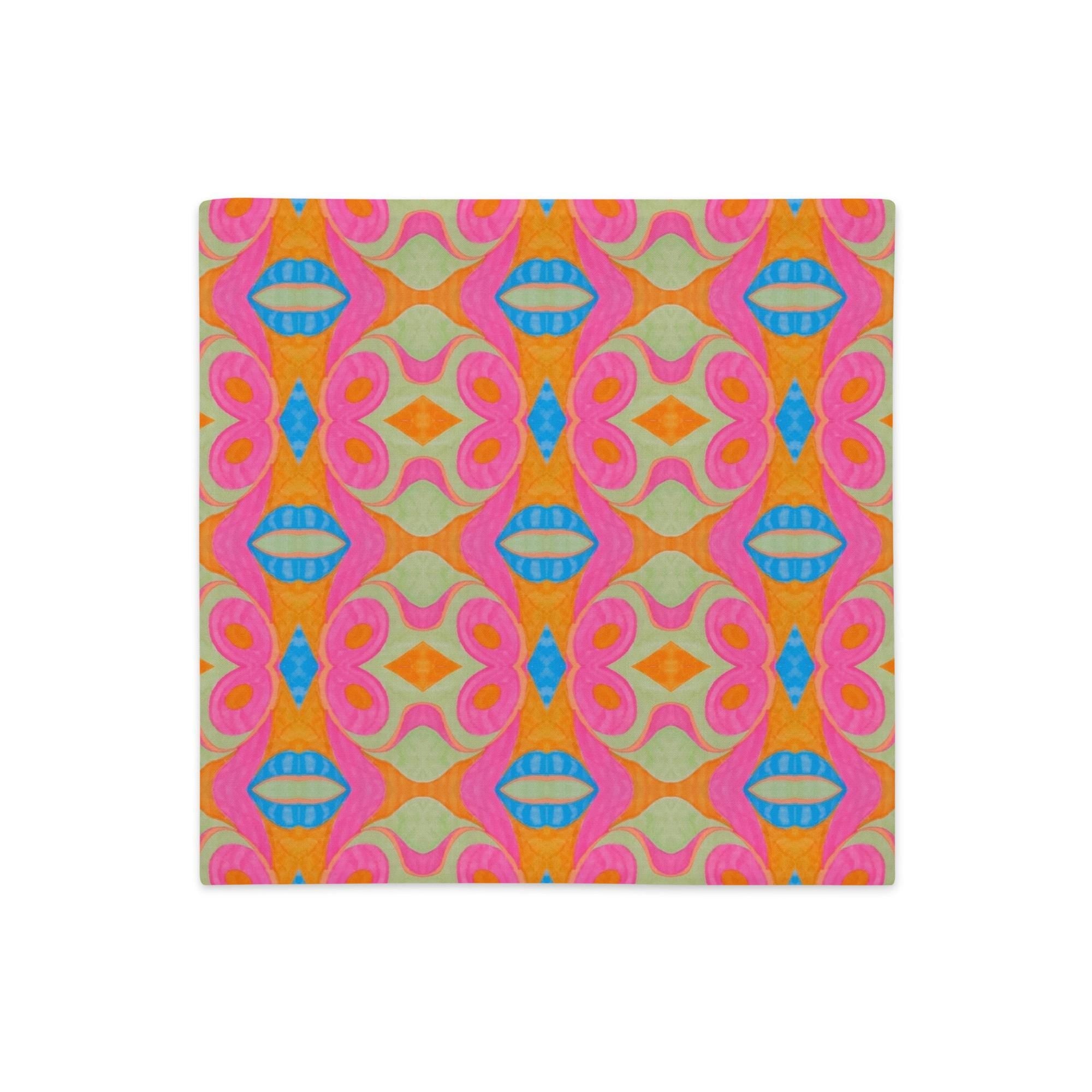Super Freak Psychedelic Lips Pillow Case: Linen Feel, Indigenous Artist