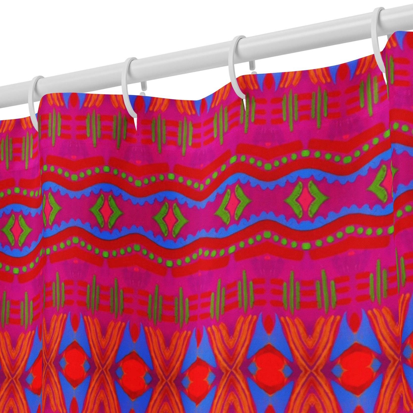 Boho Southwestern Shower Curtain: Indigenous Artist