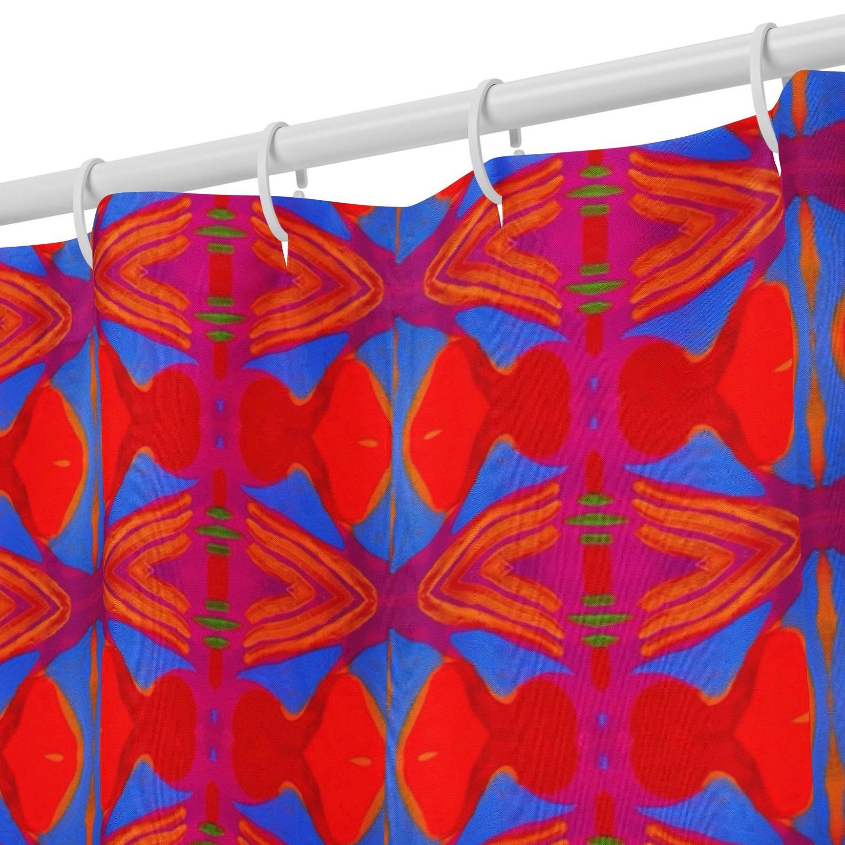Red Statement Shower Curtain: Indigenous Artist