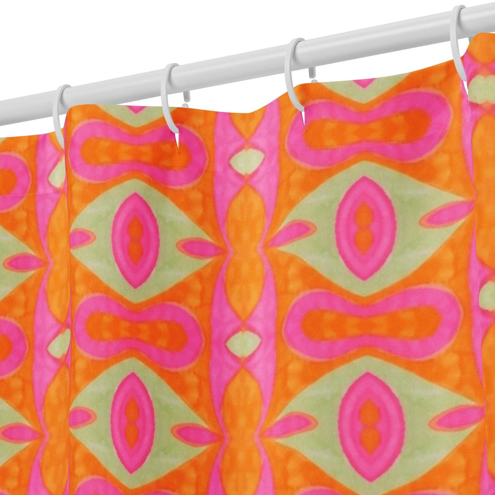 Retro Eyes Psychedelic Shower curtain, Indigenous Artist