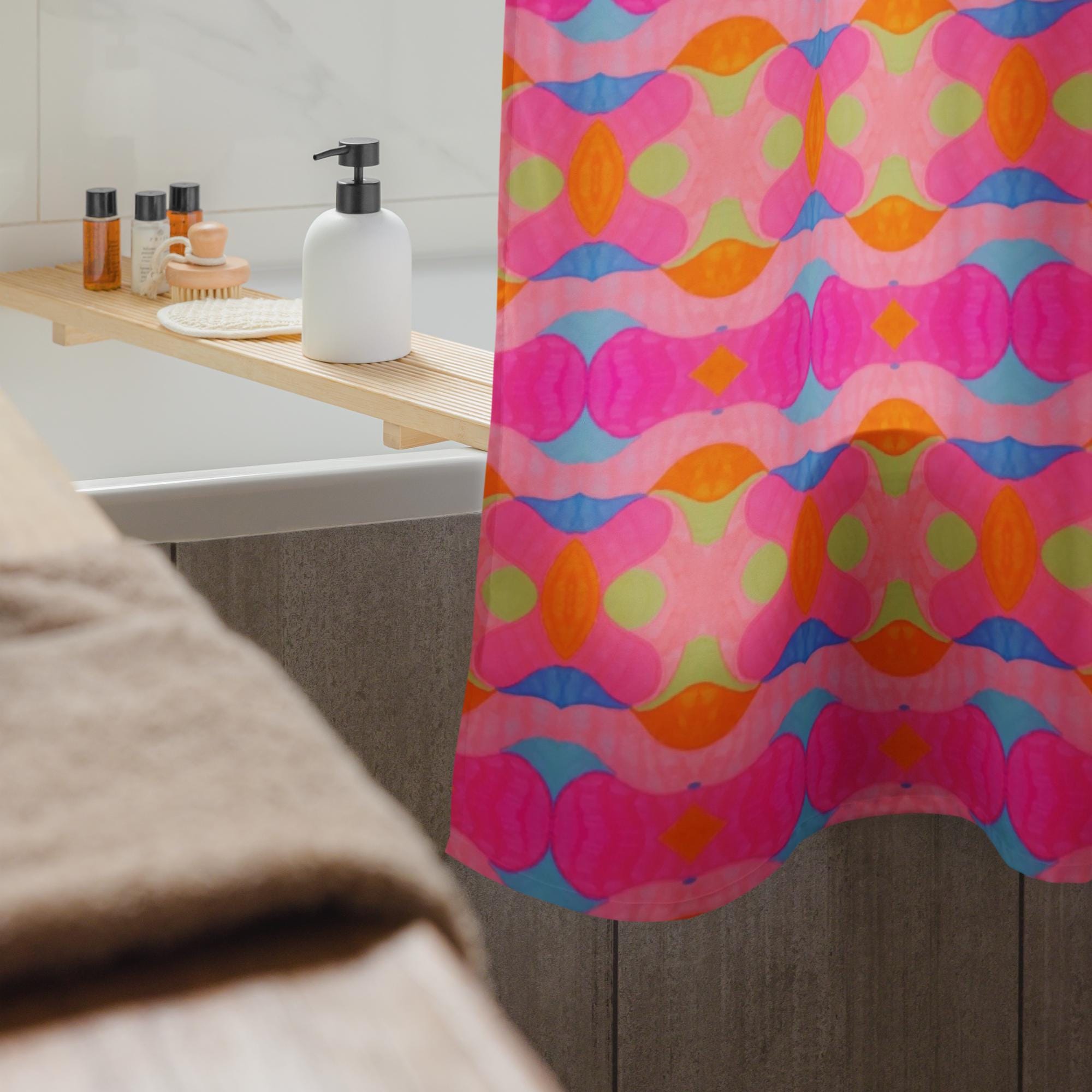 90’s Girly Shower Curtain: Indigenous Artist