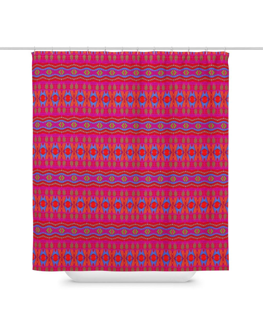 Boho Southwestern Shower Curtain: Indigenous Artist