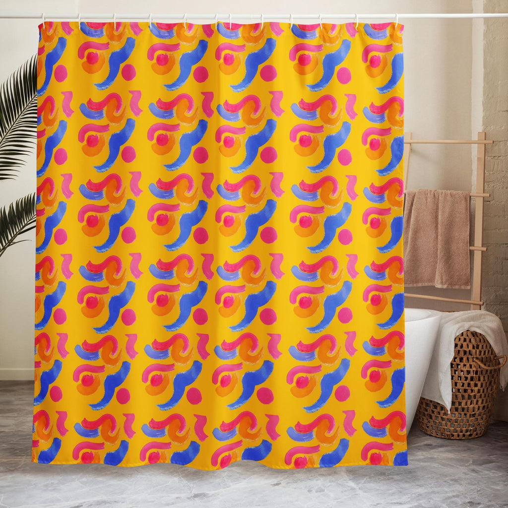 Brush Stroke Abstract Shower Curtain: Indigenous Artist