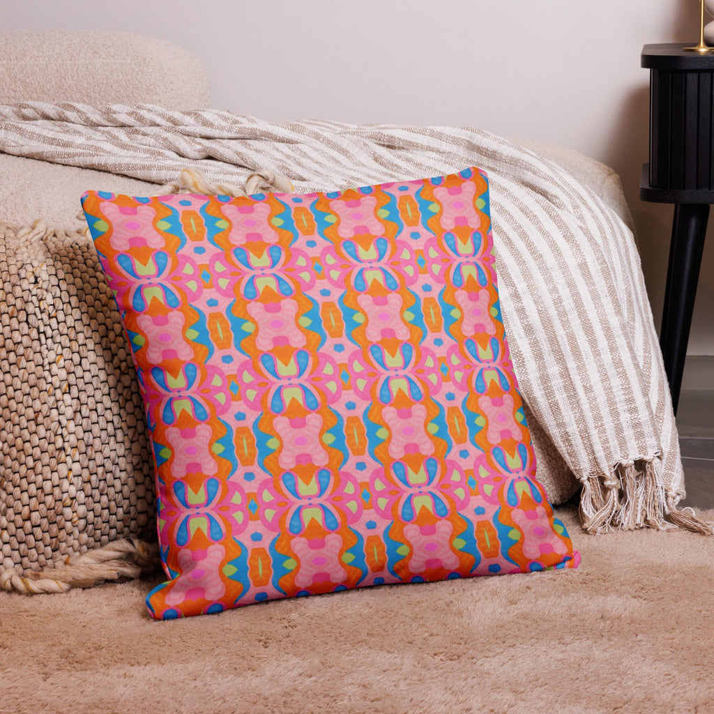 Abstract Pink Pillow Case: Linen Feel, Indigenous Artist