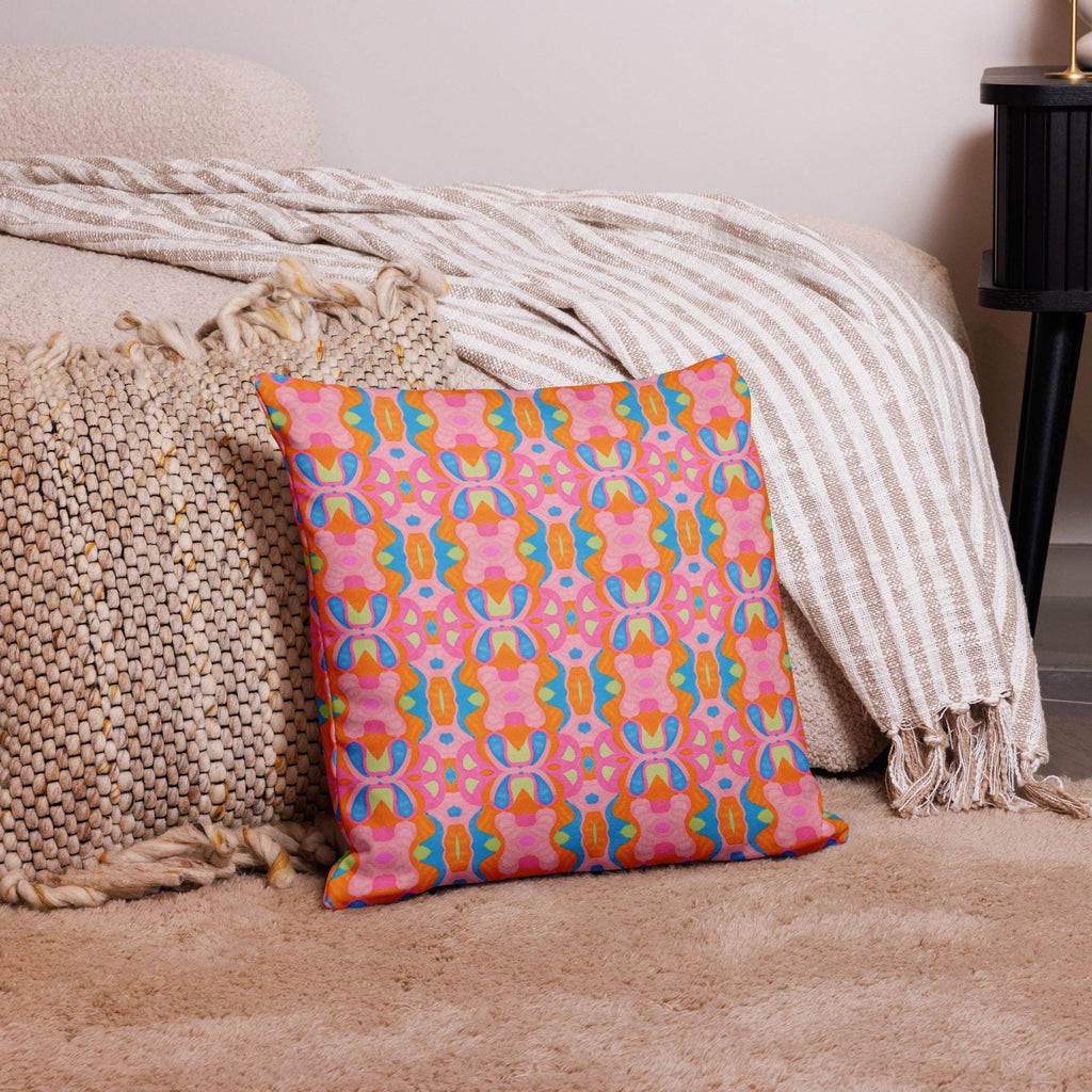 Abstract Pink Pillow Case: Linen Feel, Indigenous Artist