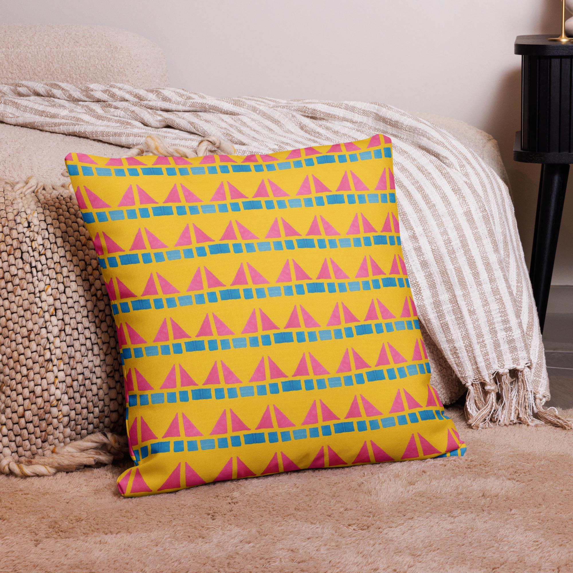90’s Beach Pillow Case: Linen Feel, Indigenous Artist
