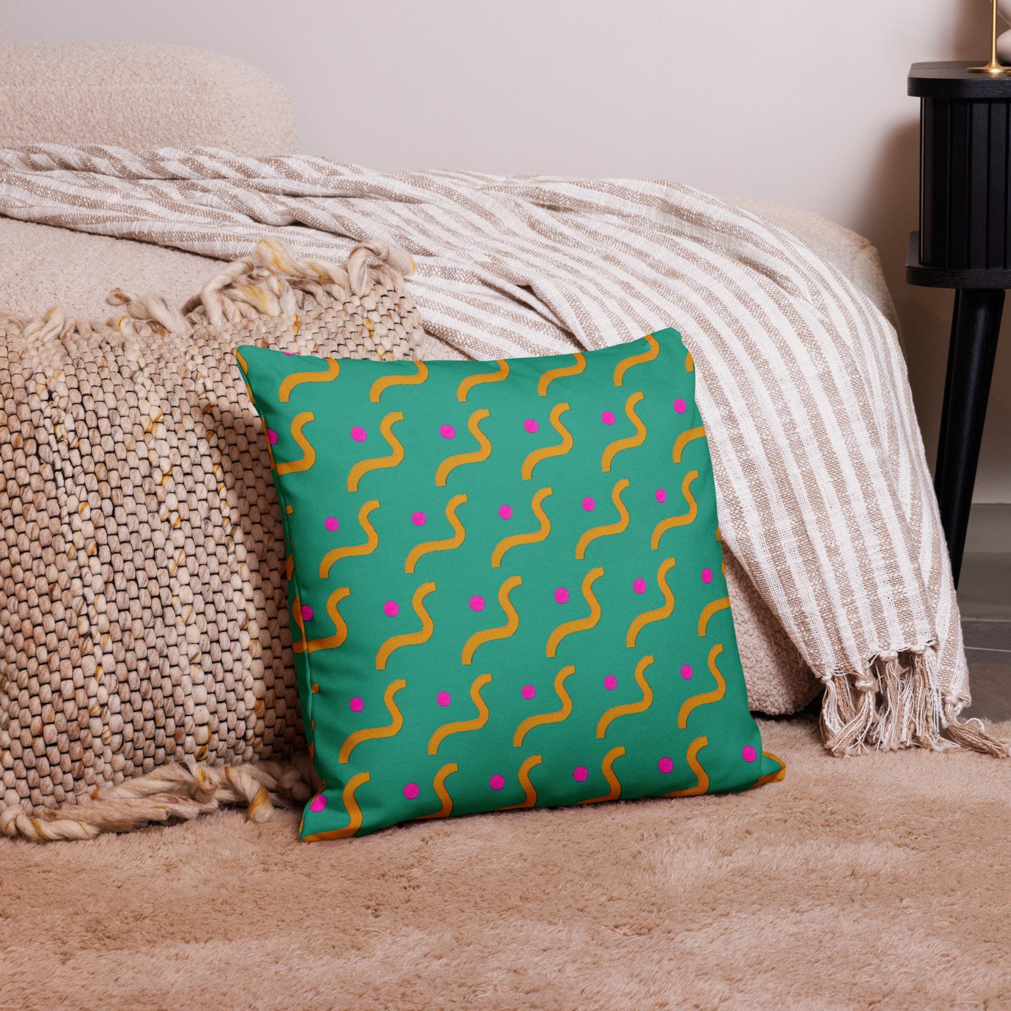 90's Retro Pillow Case: Linen Feel, Indigenous Artist