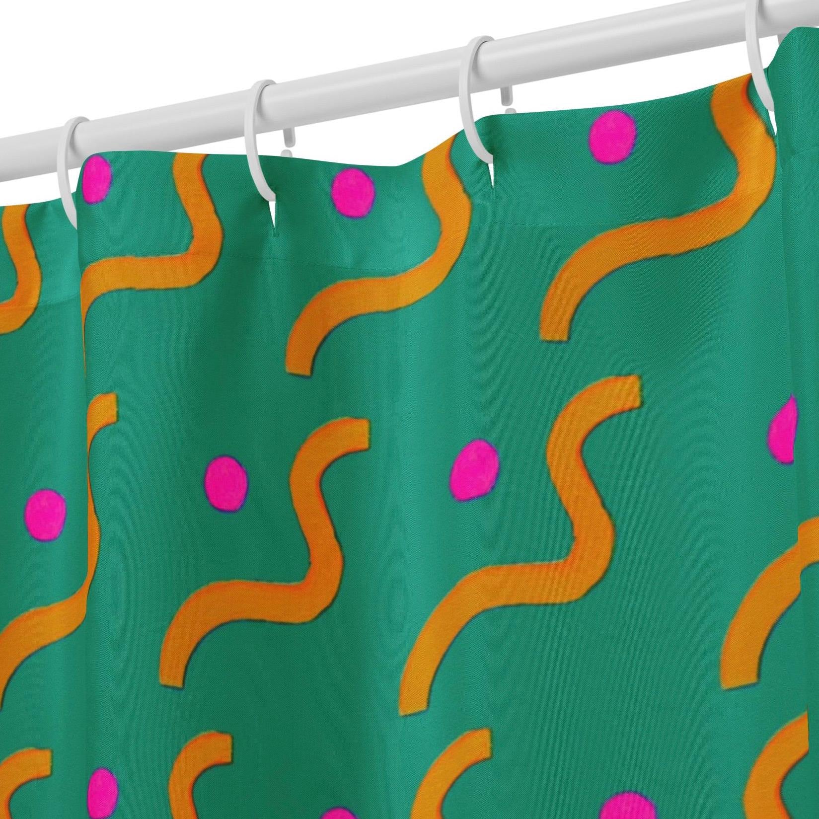 90’s Retro Shower Curtain: Indigenous Artist