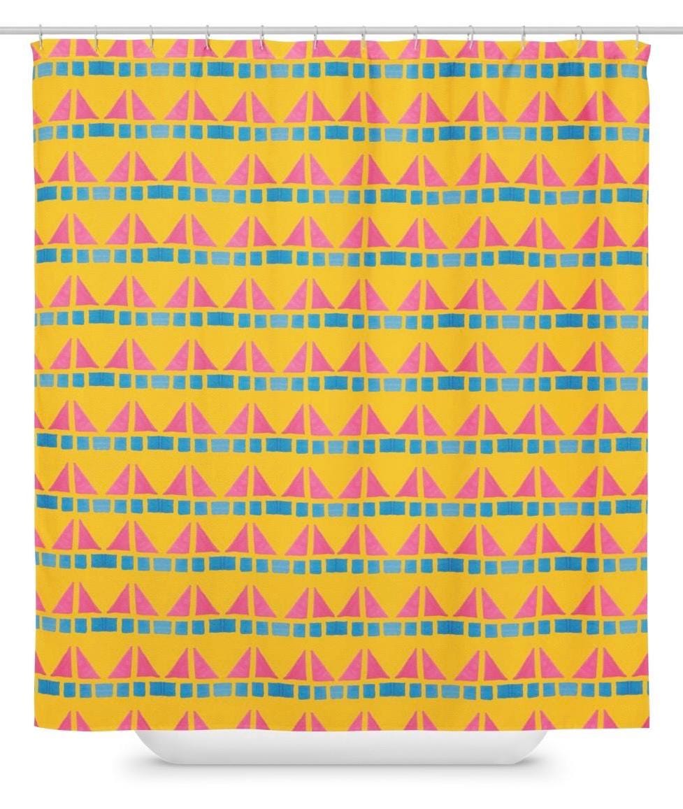 90’s Beach Shower Curtain: Indigenous Artist