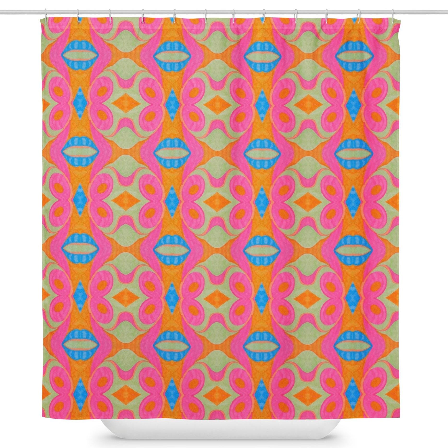 Super Freak Psychedelic Lips Shower curtain: Indigenous Artist