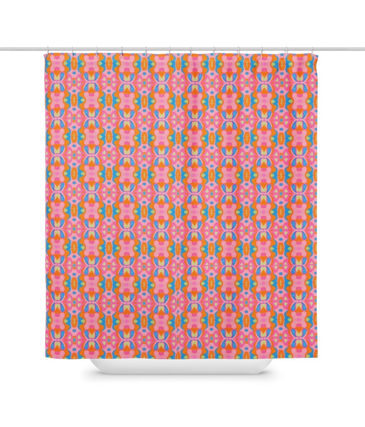 Abstract Pink Shower Curtain: Indigenous Artist