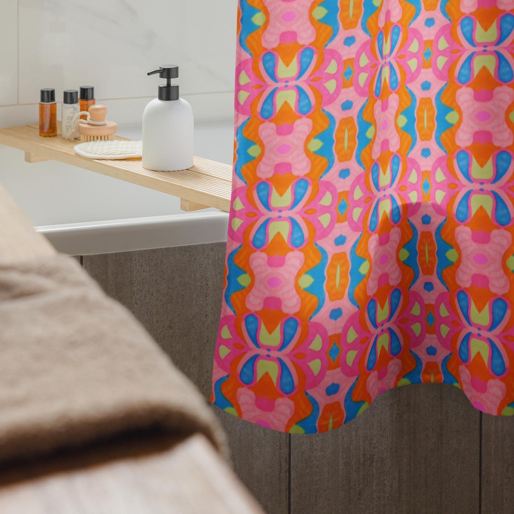 Abstract Pink Shower Curtain: Indigenous Artist