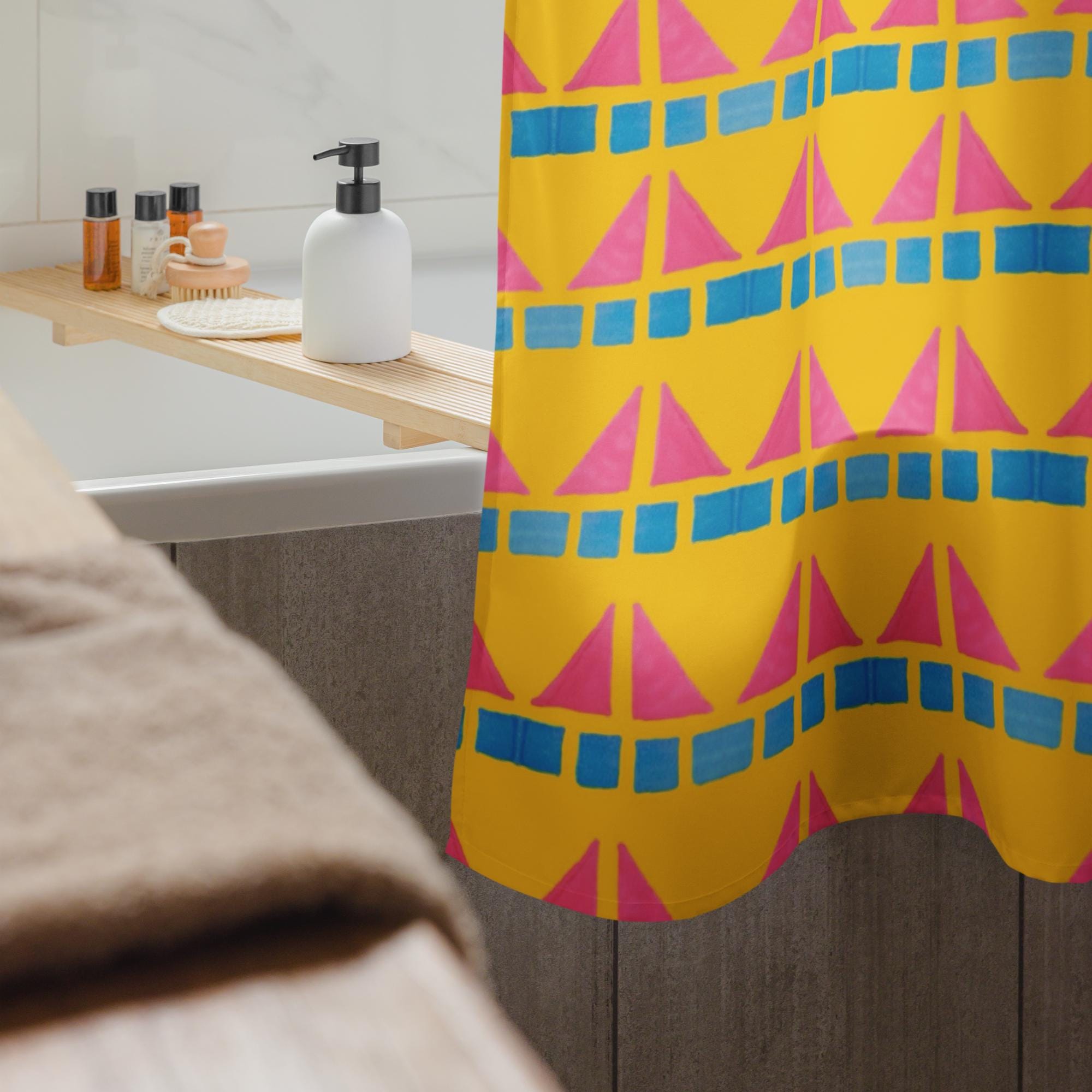 90’s Beach Shower Curtain: Indigenous Artist