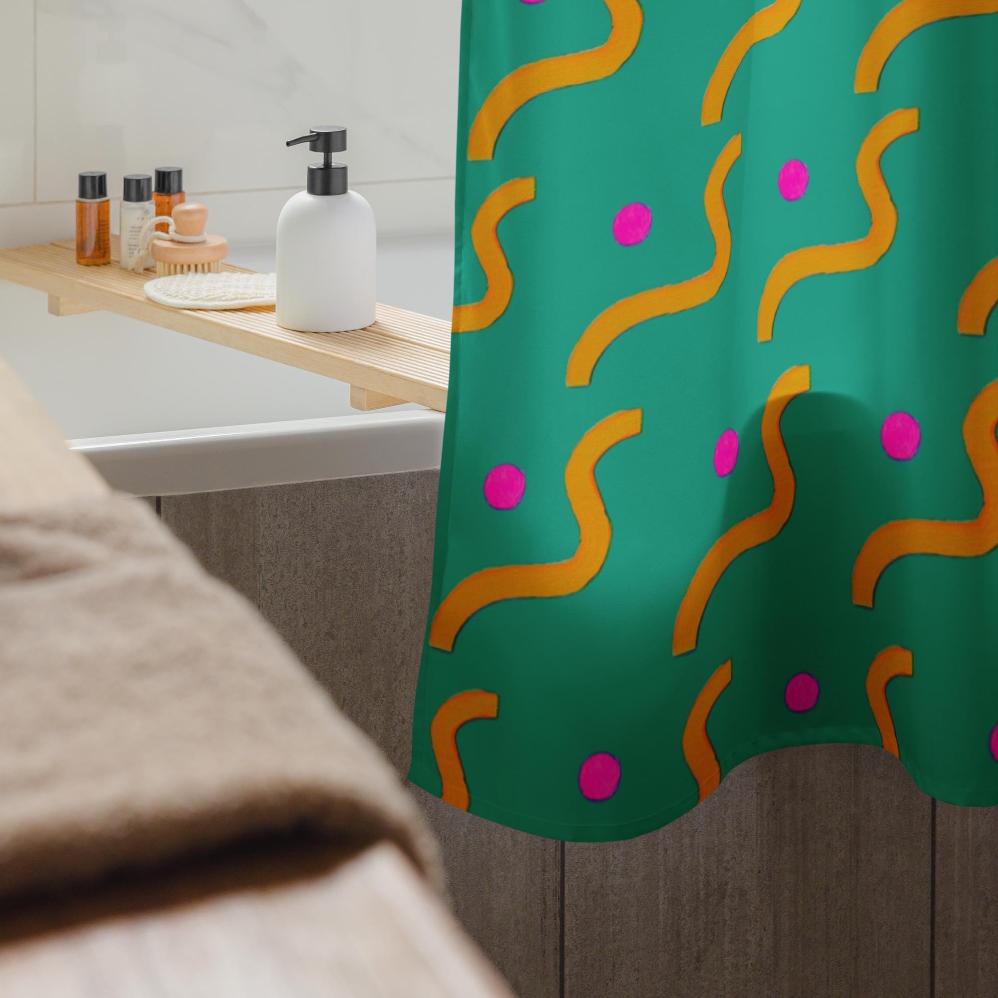 90’s Retro Shower Curtain: Indigenous Artist