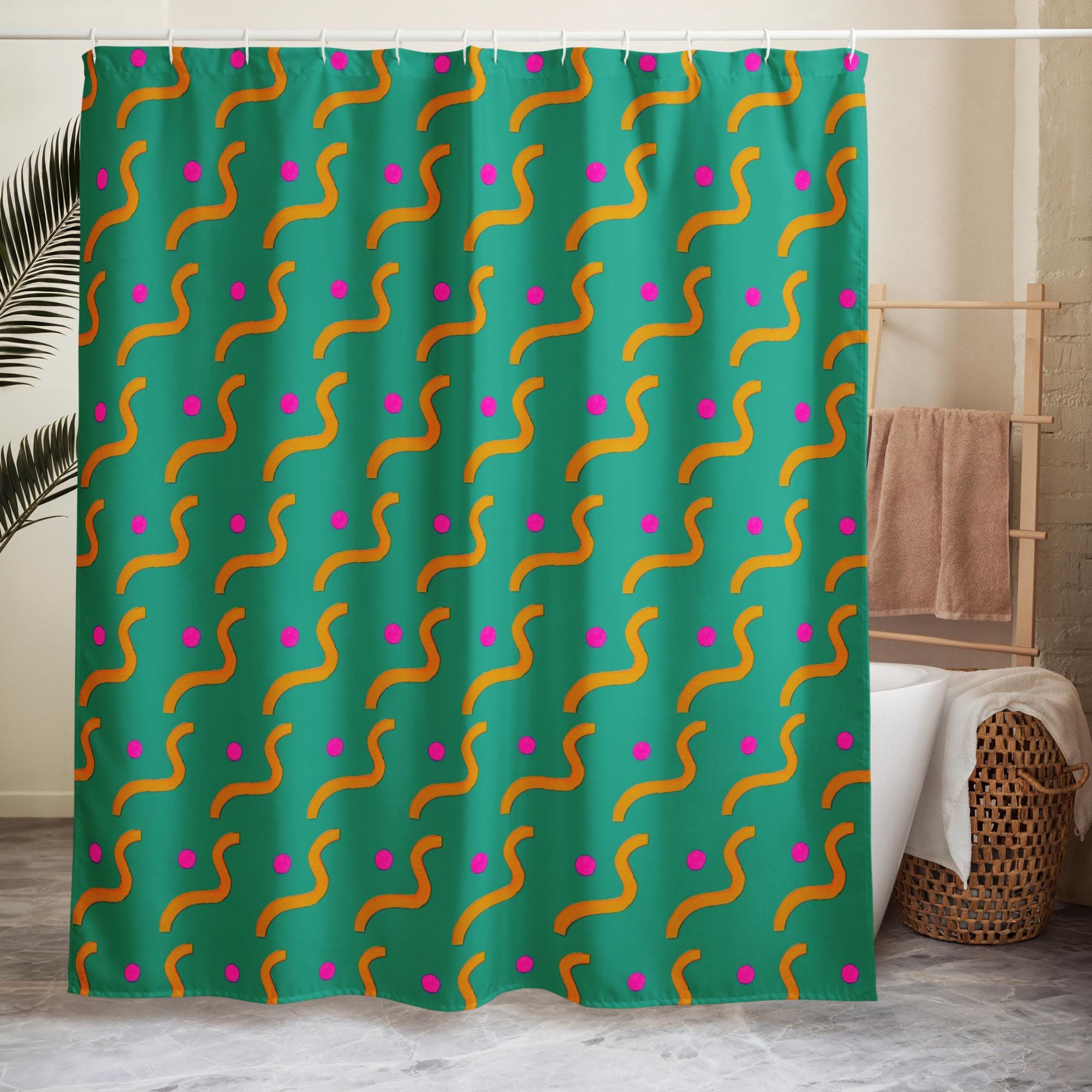 90’s Retro Shower Curtain: Indigenous Artist