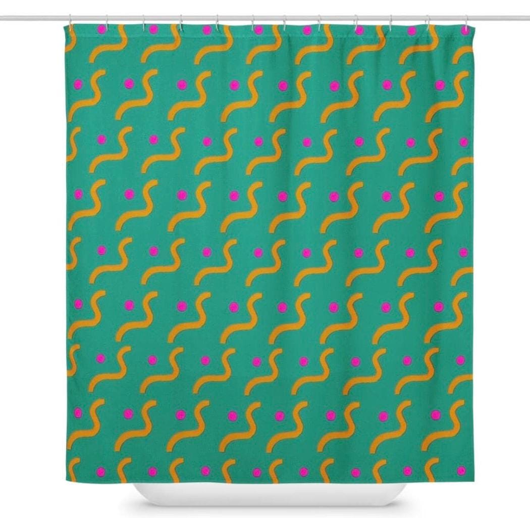 90’s Retro Shower Curtain: Indigenous Artist